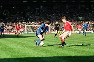 Images Dated 8th April 1990: Ian Marshall on the ball. FA Cup. Manchester United 3 v Oldham Athletic 3
