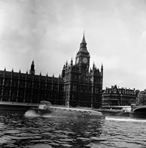 The inaugural day of the first passenger hovercraft service on the Thames with a Denny D2 The inaugural day of the first passenger hovercraft service on the Thames with a Denny D2