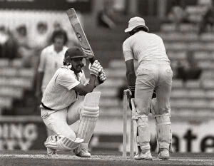 Images Dated 1st July 1982: Indian cricketer Kapil Dev - July 1982 batting against England at the Oval