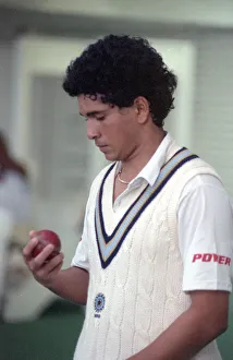 Indian cricketer Sachin Tendulkar in England for his first test series Indian cricketer Sachin Tendulkar in England for his first test series