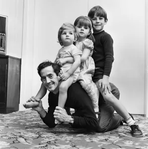 Irish jockey Johnny Roe relaxing at home with his family. 7th November 1972 Irish jockey Johnny Roe relaxing at home with his family. 7th November 1972
