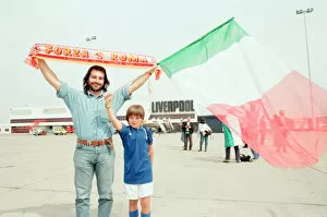 Images Dated 14th June 1996: Italian Football Fans arrive at Liverpool Airport, 14th June 1996