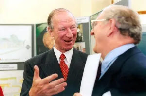 Jack Charlton talks to Professor John Clarke, North East Panel Chairman for the National Jack Charlton talks to Professor John Clarke, North East Panel Chairman for the National