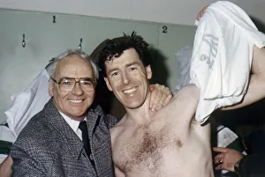 Jack McGinn in dressing room with Pat Bonner April 1988 Jack McGinn in dressing room with Pat Bonner April 1988