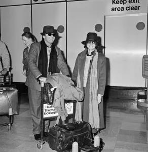 Jack Nicholson and Debra Winger arrive in London. 25th February 1984 Jack Nicholson and Debra Winger arrive in London. 25th February 1984