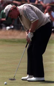 Jack Nicklaus Golfer attempts to putt the ball on the 18th green during the second day at Jack Nicklaus Golfer attempts to putt the ball on the 18th green during the second day at