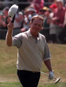 Jack Nicklaus Golfer waves to the crowd on the 18th during the second day at the British Jack Nicklaus Golfer waves to the crowd on the 18th during the second day at the British