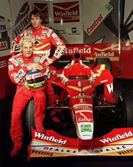 Jacques Villeneuve with Heinz Harald Fretzen January 1998 unvailing their new Jacques Villeneuve with Heinz Harald Fretzen January 1998 unvailing their new