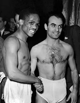 Jake Tuli (former Empire Flyweight Champion) on left and Nazzarena Gianelli (Italy Jake Tuli (former Empire Flyweight Champion) on left and Nazzarena Gianelli (Italy