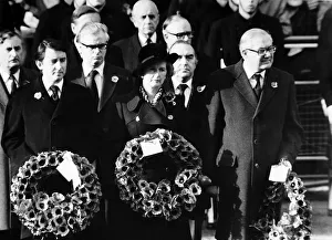 James Callaghan attends the Remembrance Service at the Cenotaph London with Margaret James Callaghan attends the Remembrance Service at the Cenotaph London with Margaret