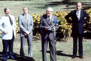 James Callaghan Labour Prime Minister addreses a Summit meeting with President Carter James Callaghan Labour Prime Minister addreses a Summit meeting with President Carter