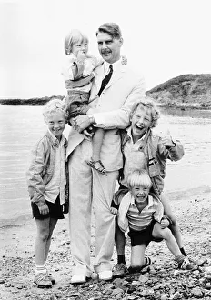 James Fox Actor with his children in Anglesey North Wales September 1983 James Fox Actor with his children in Anglesey North Wales September 1983