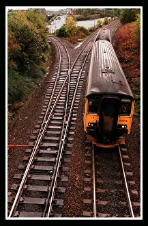 Jamestown Fife Rail Link feeder train on track October 1999 Jamestown Fife Rail Link feeder train on track October 1999