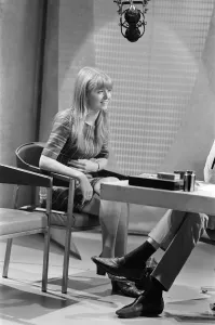 Jane Asher on the Simon Dee Television Programme after announcing that she has split with Jane Asher on the Simon Dee Television Programme after announcing that she has split with