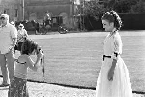 Jane Seymour poses for a photograph at Stratfield Saye House during a break in filming Jane Seymour poses for a photograph at Stratfield Saye House during a break in filming