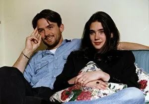 Images Dated 29th July 1991: Jennifer Connelly actress and Bill Campbell actor arrive in Britain to promote their new
