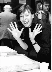 Jenny Agutter actress leaving hand prints for a monument Jenny Agutter actress leaving hand prints for a monument