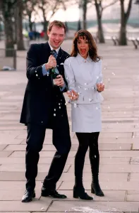 Jenny Powell TV Presenter with the new Wheel Of Fortune presenter John Leslie Jenny Powell TV Presenter with the new Wheel Of Fortune presenter John Leslie