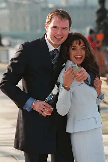 Jenny Powell TV Presenter with the new Wheel Of Fortune presenter John Leslie Jenny Powell TV Presenter with the new Wheel Of Fortune presenter John Leslie