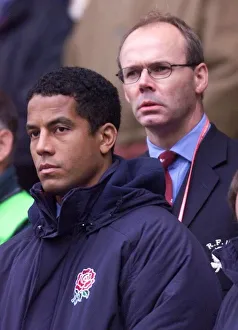 Jeremy Guscott pictured with England Rugby Union coach Clive Woodward at the England v Jeremy Guscott pictured with England Rugby Union coach Clive Woodward at the England v