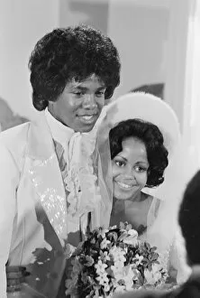 Images Dated 15th December 1973: Jermaine Jackson, singer in the Jackson Five pop group, with his new bride Hazel Joy