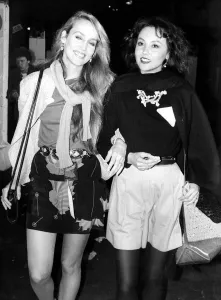 Jerry Hall and Marie Helvin at a Rolling Stones concert June 1982 Jerry Hall and Marie Helvin at a Rolling Stones concert June 1982