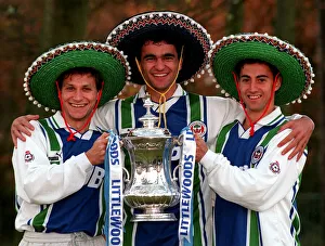 Jesus Seba Roberto Martinez and Isdro Diaz Wigans three new Spanish players posing with Jesus Seba Roberto Martinez and Isdro Diaz Wigans three new Spanish players posing with