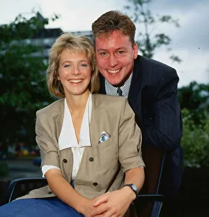 Jim White with TV presenter Hazel Irvine August 1989 Jim White with TV presenter Hazel Irvine August 1989