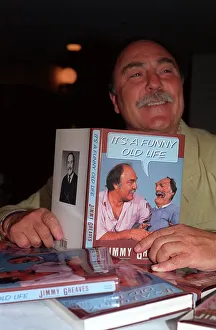 Jimmy Greaves ex-footballer and sports commentator 1990 launching his book Jimmy Greaves ex-footballer and sports commentator 1990 launching his book