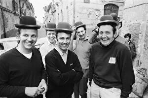 Images Dated 1st May 1970: Jimmy Greaves seen here having fun with bola hats at the World Cup Rally during