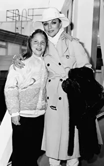 Joan Collins actress with her daughter Katyana Collins in March 1983 Joan Collins actress with her daughter Katyana Collins in March 1983
