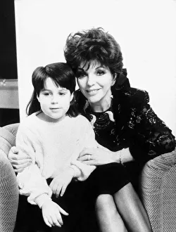 Joan Collins actress and friend open Somersets Kerland Foundation, July 1988 Joan Collins actress and friend open Somersets Kerland Foundation, July 1988