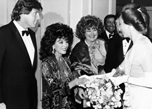 Joan Collins actress meets the Princess Royal at the Four Star Golf Tournament Ball along Joan Collins actress meets the Princess Royal at the Four Star Golf Tournament Ball along