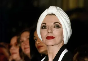 Joan Collins Actress at the norman hartnell fashion show in london Joan Collins Actress at the norman hartnell fashion show in london