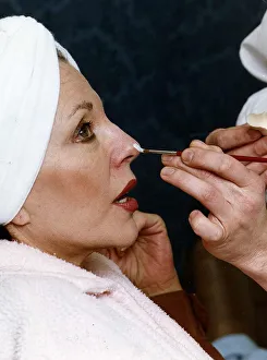 Joan Collins British Actress in the make up room Joan Collins British Actress in the make up room