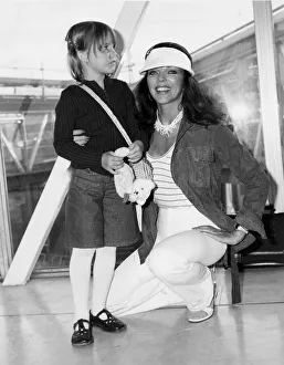 Joan Collins and daughter Katyana at Heathrow airport - April 1978 Joan Collins and daughter Katyana at Heathrow airport - April 1978