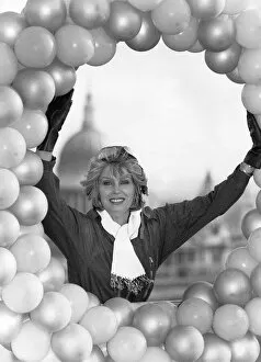 Images Dated 30th November 1988: Joanna Lumley actress launches an appeal in aid of Oxfam air miles travel vouchers at the London