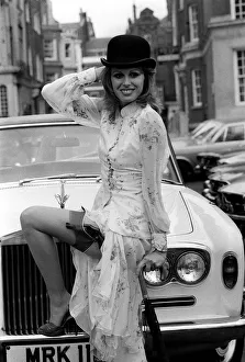 Joanna Lumley stars as Purdy in New Avengers 1976 poses in front of Silver shadow Joanna Lumley stars as Purdy in New Avengers 1976 poses in front of Silver shadow