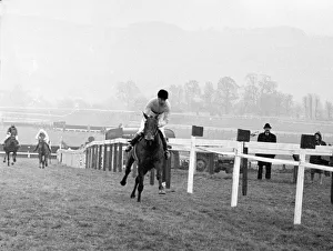 Jockey Pat Taaffe brings Arkle into the last straight before the last fence home on his Jockey Pat Taaffe brings Arkle into the last straight before the last fence home on his