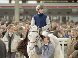 Jockey Richard Dunwoody on Desert Orchid after finishing in third place in the Gold Cup Jockey Richard Dunwoody on Desert Orchid after finishing in third place in the Gold Cup