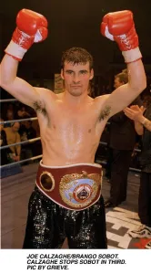 Joe Calzaghe WBO Super Middleweight Champion Jan 1998 Boxing holding hands in Joe Calzaghe WBO Super Middleweight Champion Jan 1998 Boxing holding hands in