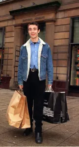 Joe McFadden actor buying clothes for fashion shoot for Daily Record Joe McFadden actor buying clothes for fashion shoot for Daily Record