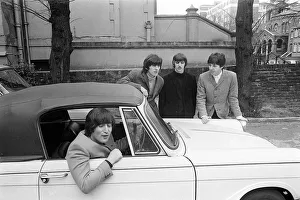 John Lennon passes his driving test in Weybridge Paul McCartney Ringo Starr John Lennon passes his driving test in Weybridge Paul McCartney Ringo Starr
