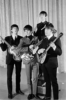 John Lennon Paul McCartney George Harrison and Ringo Starr at a CBS photocall for the Ed John Lennon Paul McCartney George Harrison and Ringo Starr at a CBS photocall for the Ed