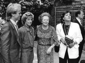 John Lloyd and Chris Evert with Margaret Thatcher and Carol Thatcher - June 1985 John Lloyd and Chris Evert with Margaret Thatcher and Carol Thatcher - June 1985