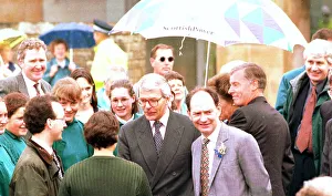 John Major with Michael Forsyth during a visit to St Andrews Scotland John Major with Michael Forsyth during a visit to St Andrews Scotland
