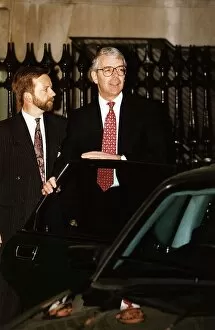 Images Dated 18th January 1994: John Major MP (R) leaving the Scott Enquiry in 1994