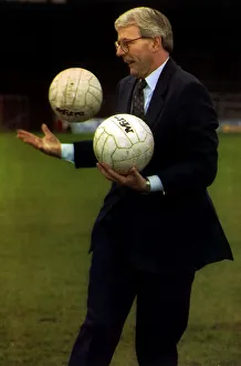 John Major playing with two footballs at Ednburgh John Major playing with two footballs at Ednburgh