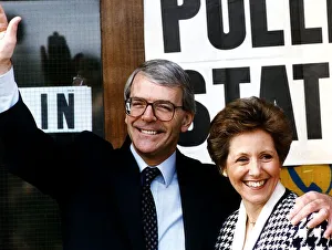 John Major Prime Minister with his wife Norma at the Polling Station 1992 John Major Prime Minister with his wife Norma at the Polling Station 1992