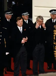 John Major seen here wiping his eyes with Kenneth Clarke at Victoria Station John Major seen here wiping his eyes with Kenneth Clarke at Victoria Station